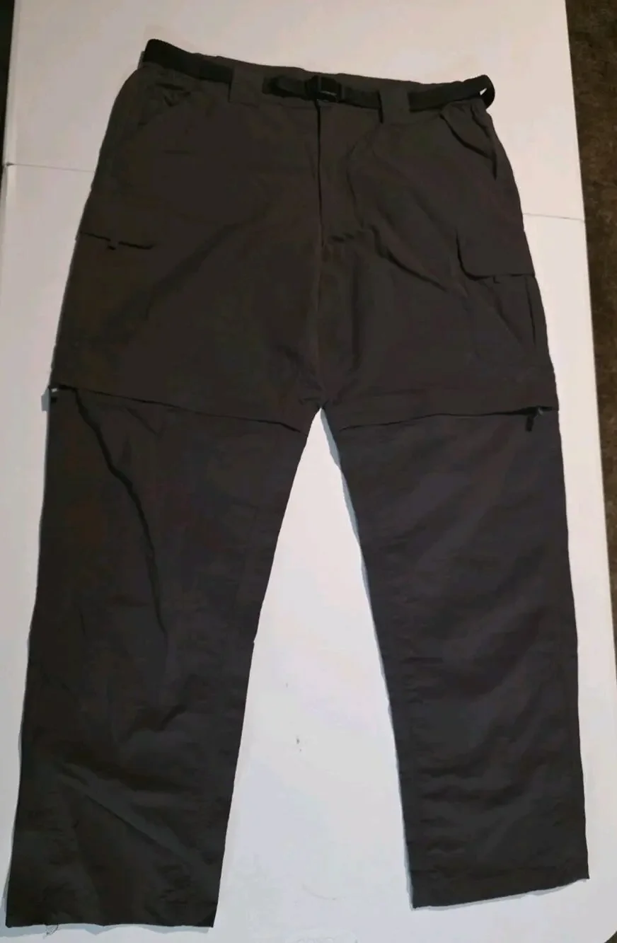 Great Northwest Convertible Cargo Pants Mens 36x30 Black Zip Off Hiking Outdoor